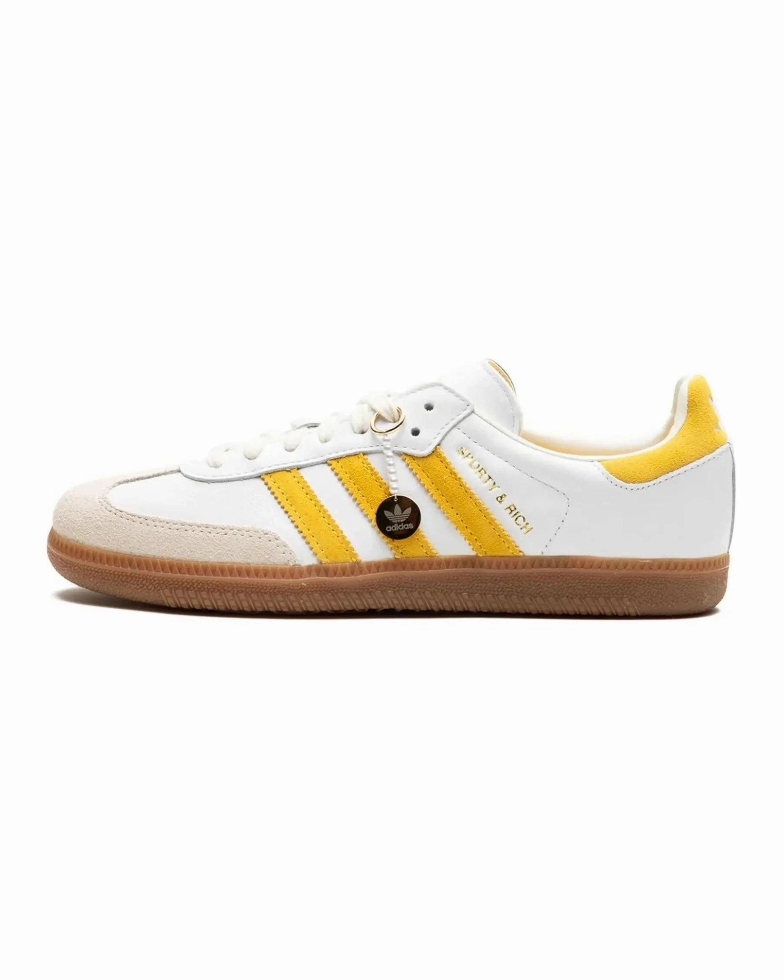 Adidas Samba Sporty & Rich White Bold Gold Shock-absorbent silhouette Fresh Airflow
