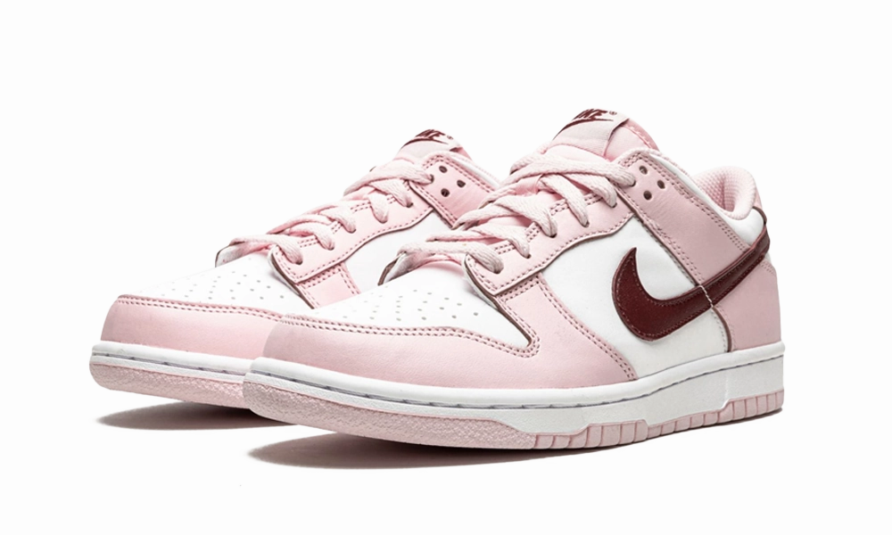 men's shoe style running in a volleyball court area shoes Nike Dunk Low Pink Red White