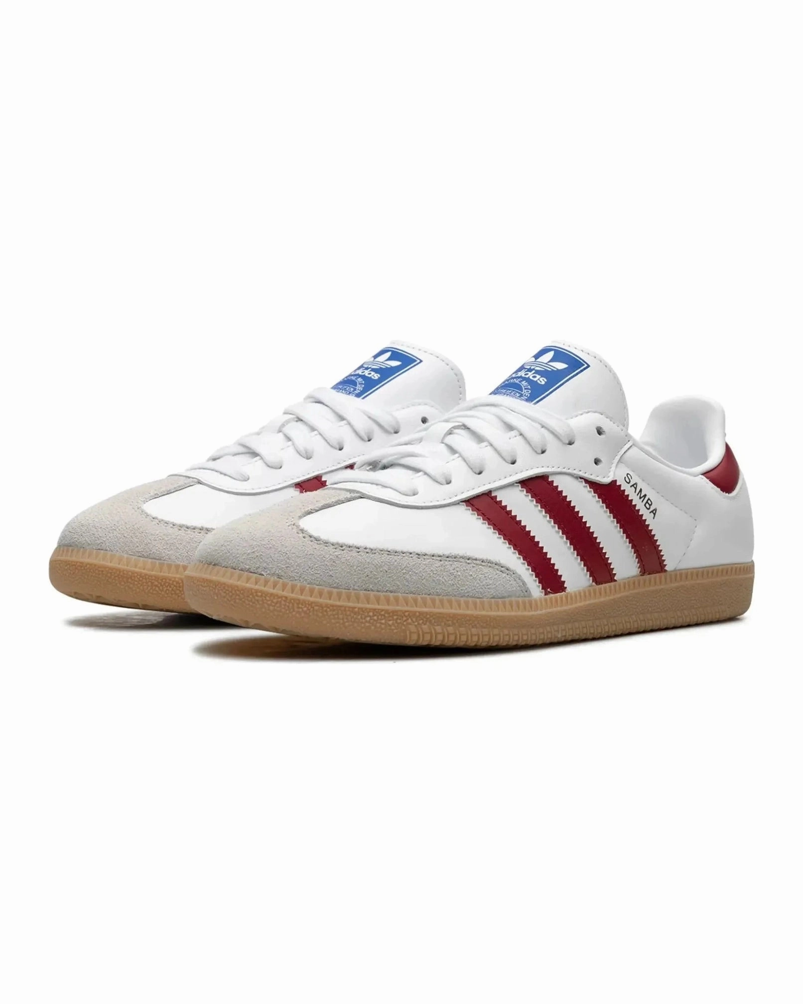 Lightweight Build Heel Balance Adidas Samba OG White Burgundy Gum