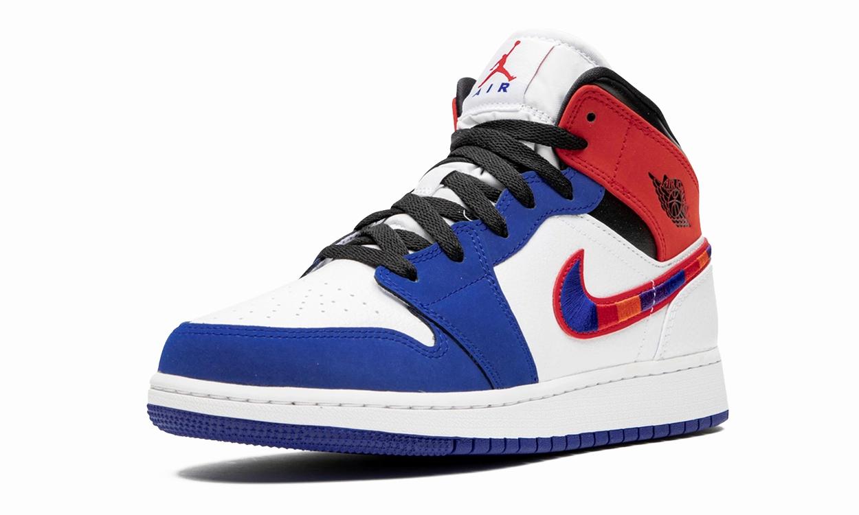 Air Jordan 1 Mid Multicolor Swoosh Simple Match