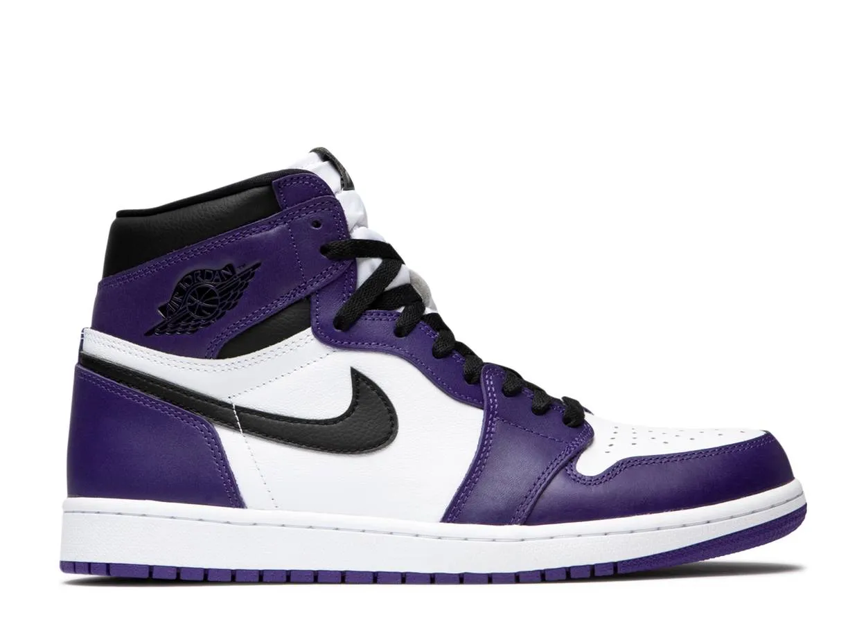 logo - rhinestoned shoes Jordan 1 Retro High Court Purple White