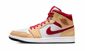 Air Jordan 1 Mid Beige Red All Day Travel Daily Utility