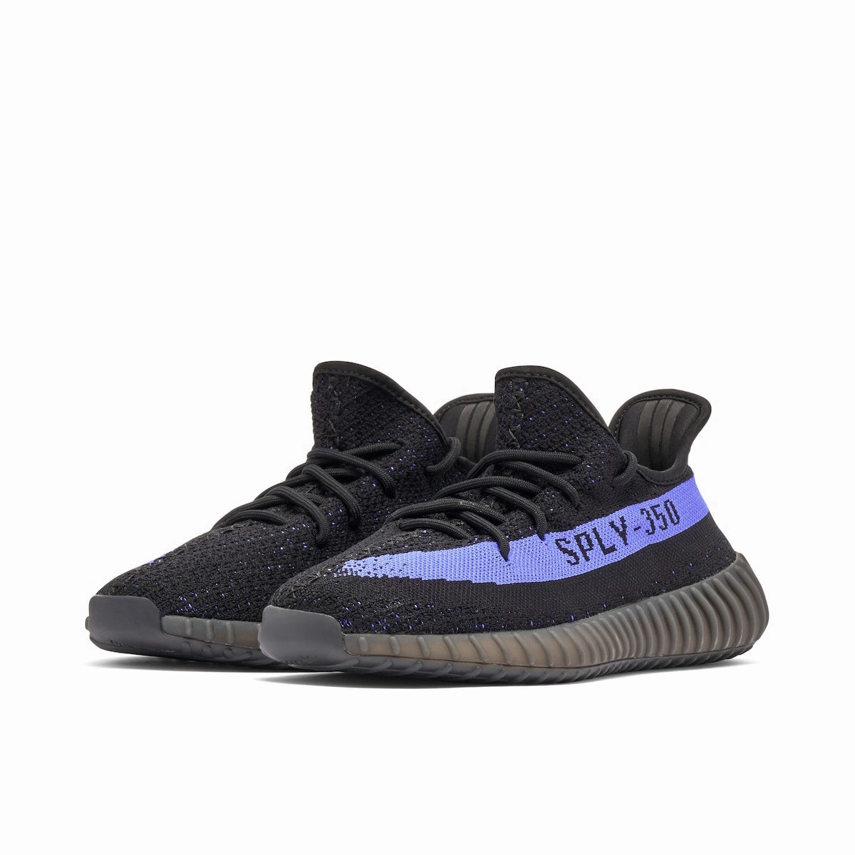 Yeezy Boost 350 V2 Dazzling Blue running in a mountain range shoes