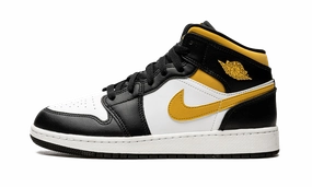 Air Jordan 1 Mid White Pollen Black Step Fresh