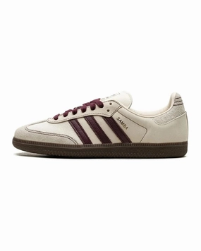Adidas Samba OG Wonder White Maroon Foot Style