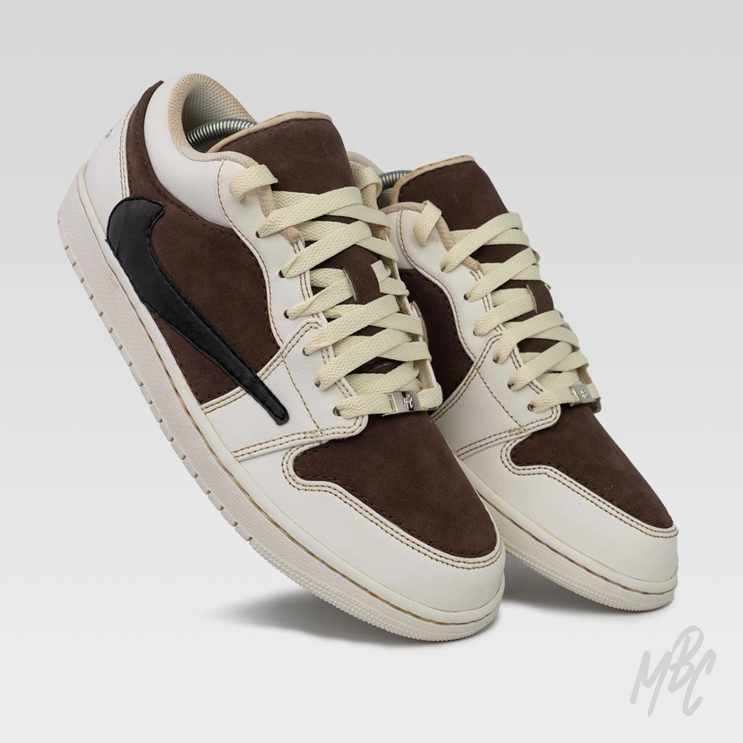 No Noise Aged Cactus Suede - Jordan 1 Low Custom