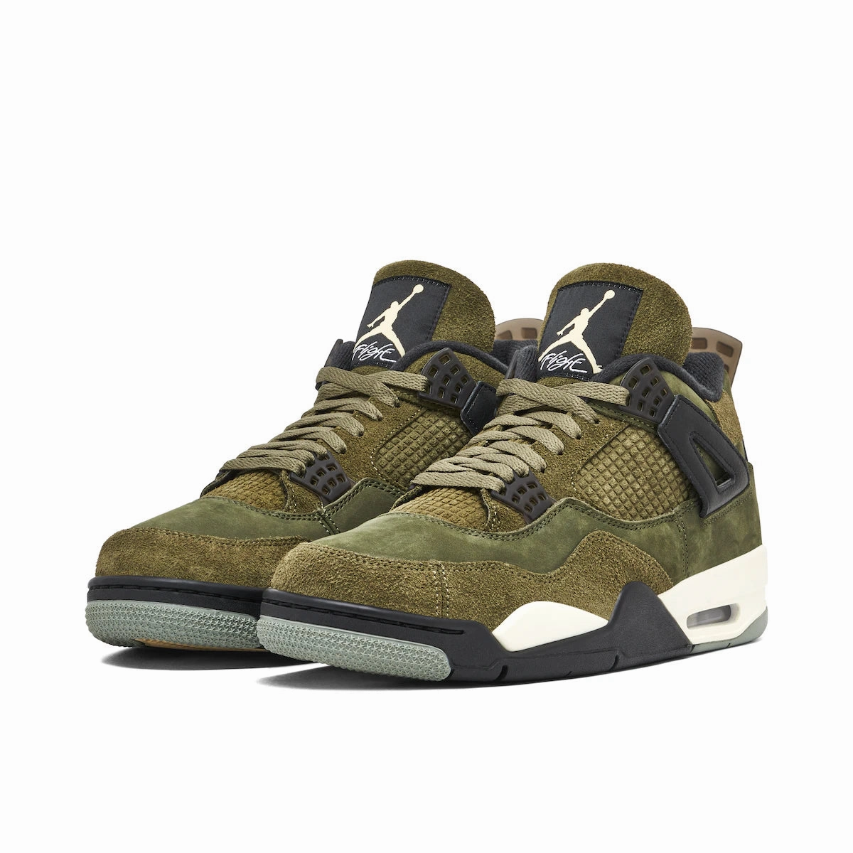 glossy running shoes single - purpose shoes AIR JORDAN 4 SE CRAFT 'OLIVE'