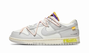 Nike x Off-White Dunk Low Lot 24/50 running in a pedestrian path area shoes wide - base shoes