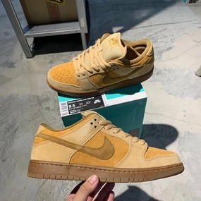 DS 2017' Nike Dunk Low Pro SB WHEAT Padded materials Balanced Support