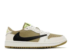 Jordan 1 Retro Low Golf Travis Scott Neutral Olive shock - absorbing midsole shoes