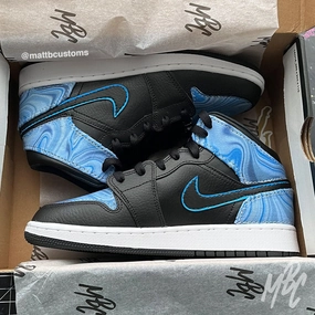 All Walks Track Trek Blueberry Liquid Marble - Jordan 1 Mid | UK 5