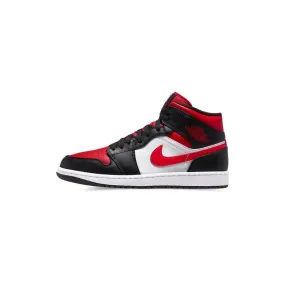 running in a jungle area shoes Air Jordan 1 Mid 'Bred Toe'
